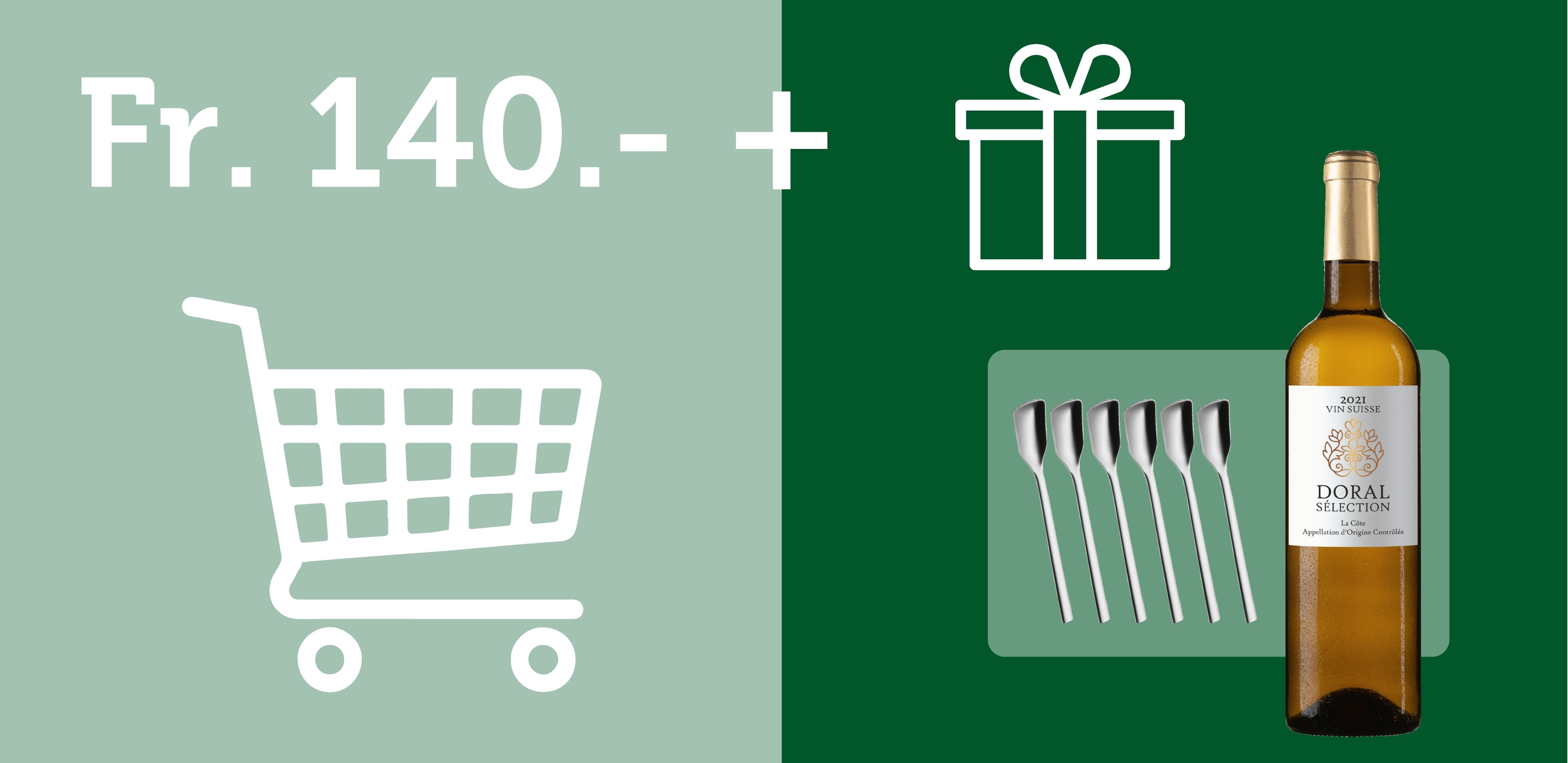 Glacelöffel oder Weisswein geschenkt